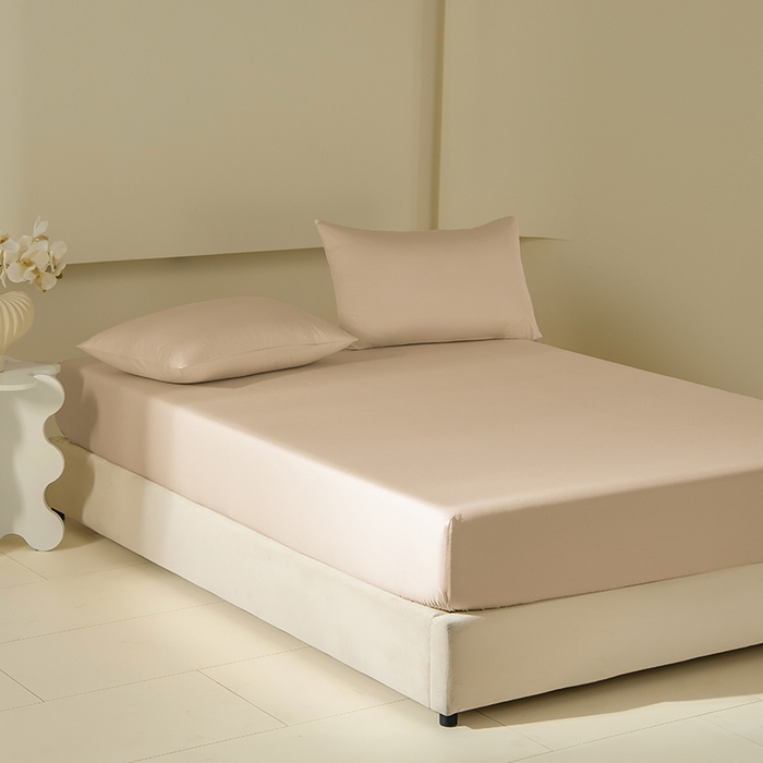 91家纺网 家纺一手货源 找家纺 佳汐蓝家纺 2026春夏新款贡缎长绒棉纯棉单床笠 床笠单件 浅香槟