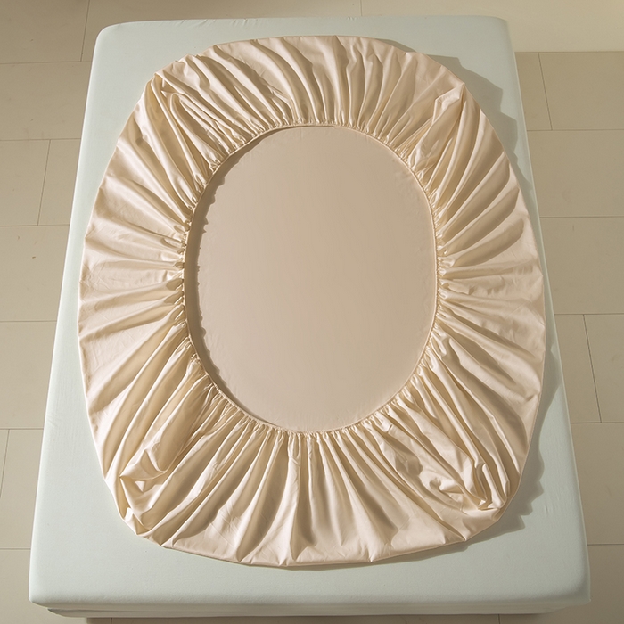 91家纺网 家纺一手货源 找家纺 佳汐蓝家纺 2026春夏新款贡缎长绒棉纯棉单床笠 床笠单件 浅香槟