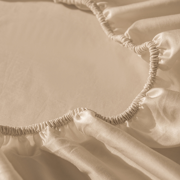 91家纺网 家纺一手货源 找家纺 佳汐蓝家纺 2026春夏新款贡缎长绒棉纯棉单床笠 床笠单件 浅香槟