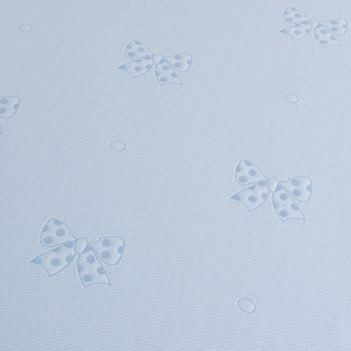 91家纺网 家纺一手货源 找家纺 七里香 2026新款提花冰豆豆床裙款凉席三件套四件套 床裙款蝴蝶结-蓝