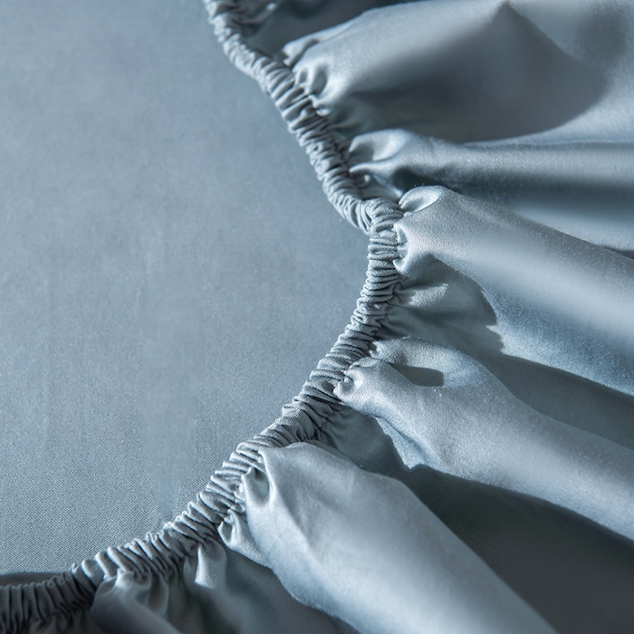 91家纺网 家纺一手货源 找家纺 佳汐蓝家纺 2026春夏新款贡缎长绒棉纯棉单床笠 床笠单件 清澈蓝