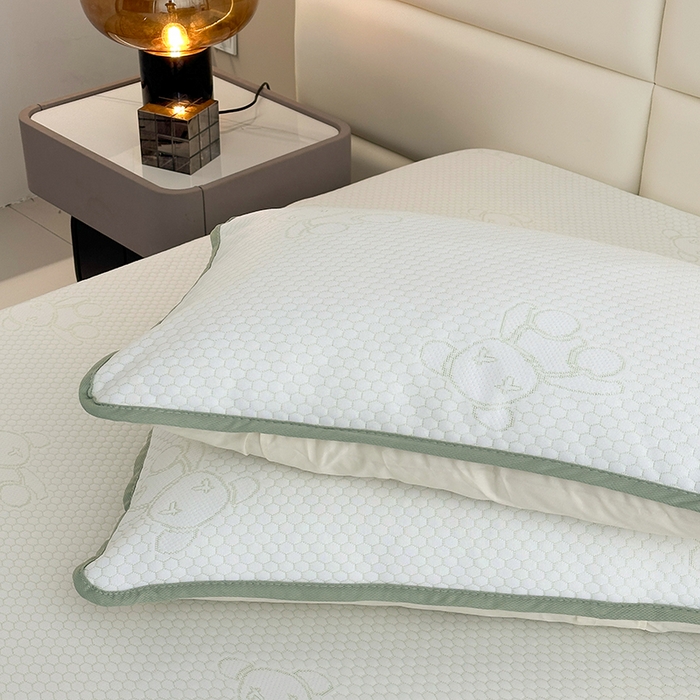 91家纺网 家纺一手货源 找家纺 七里香 2026新款提花冰豆豆床裙款凉席三件套四件套 床裙款蝴蝶结-绿