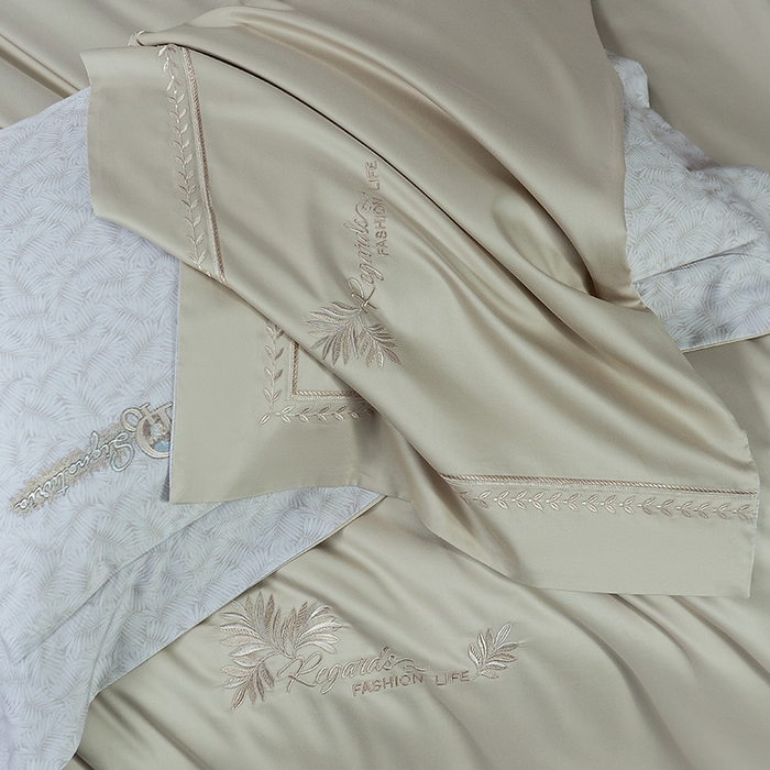 91家纺网 家纺一手货源 找家纺 （总）诗黛尔 2026春夏新款长绒棉刺绣四件套黎境系列