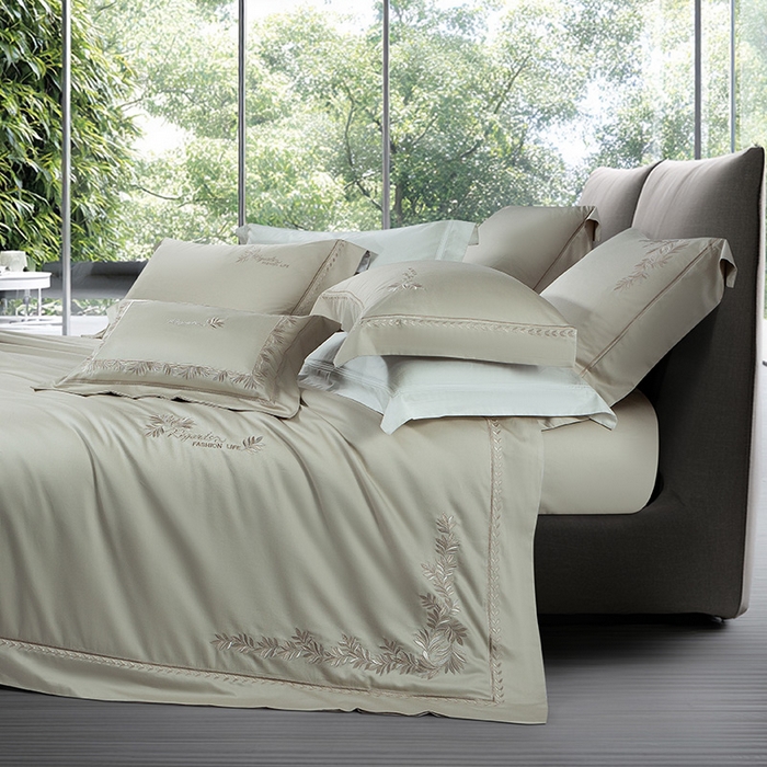 91家纺网 家纺一手货源 找家纺 （总）诗黛尔 2026春夏新款长绒棉刺绣四件套黎境系列