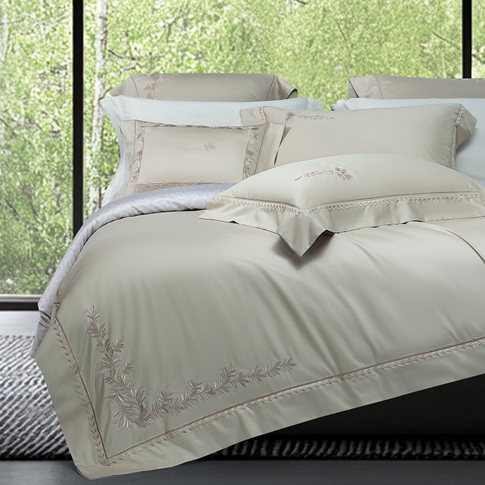 91家纺网 家纺一手货源 找家纺 （总）诗黛尔 2026春夏新款长绒棉刺绣四件套黎境系列