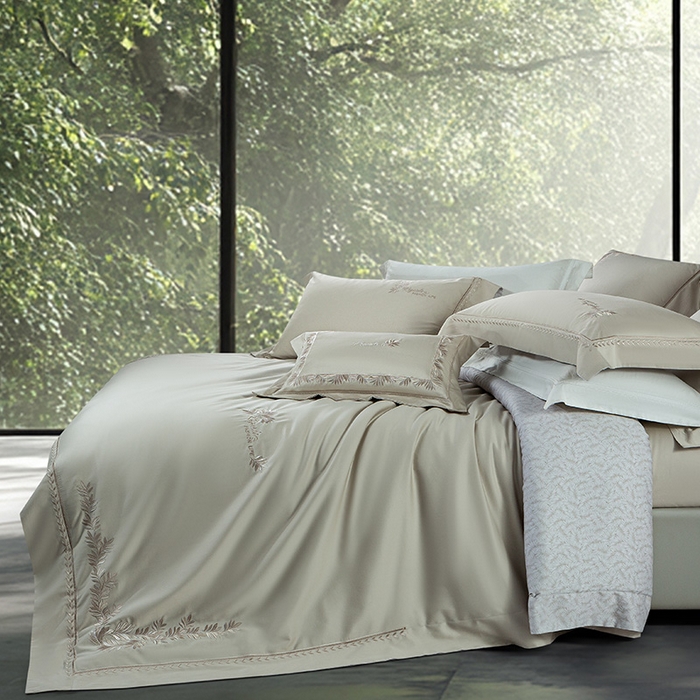 91家纺网 家纺一手货源 找家纺 （总）诗黛尔 2026春夏新款长绒棉刺绣四件套黎境系列