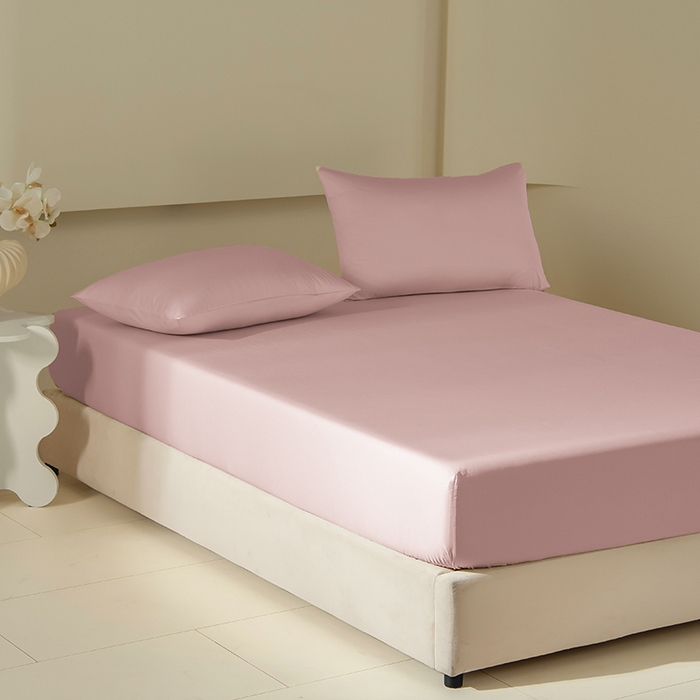 91家纺网 家纺一手货源 找家纺 佳汐蓝家纺 2026春夏新款贡缎长绒棉纯棉单床笠 床笠单件 清新粉