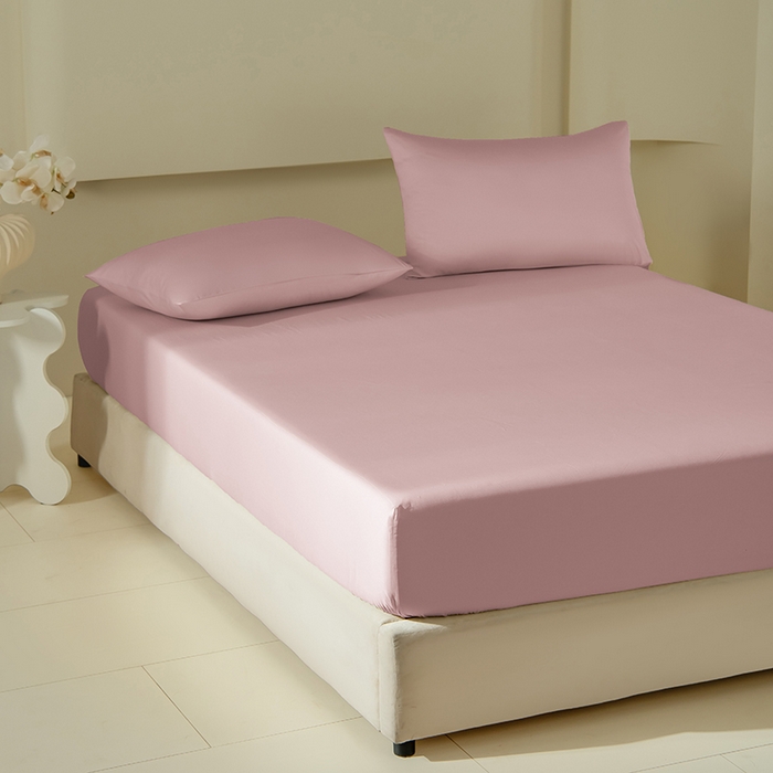 91家纺网 家纺一手货源 找家纺 佳汐蓝家纺 2026春夏新款贡缎长绒棉纯棉单床笠 床笠单件 清新粉