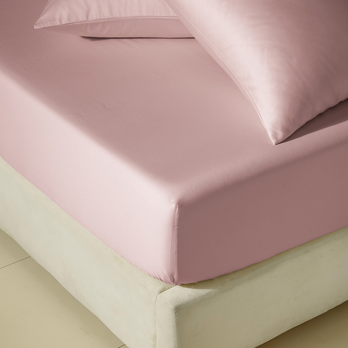 91家纺网 家纺一手货源 找家纺 佳汐蓝家纺 2026春夏新款贡缎长绒棉纯棉单床笠 床笠单件 清新粉