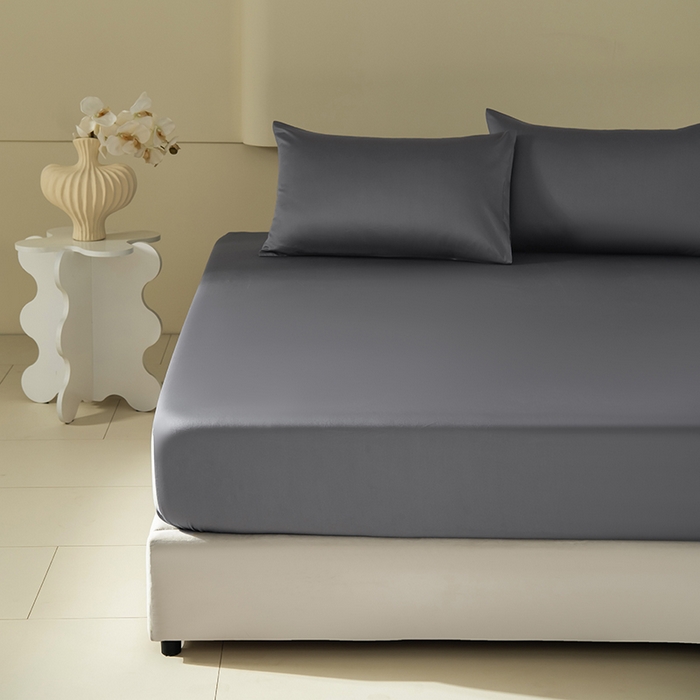 佳汐蓝家纺 2026春夏新款贡缎长绒棉纯棉单床笠 床笠单件 绅士灰