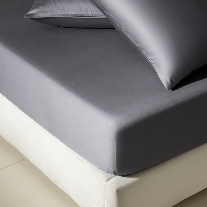 91家纺网 家纺一手货源 找家纺 佳汐蓝家纺 2026春夏新款贡缎长绒棉纯棉单床笠 床笠单件 绅士灰