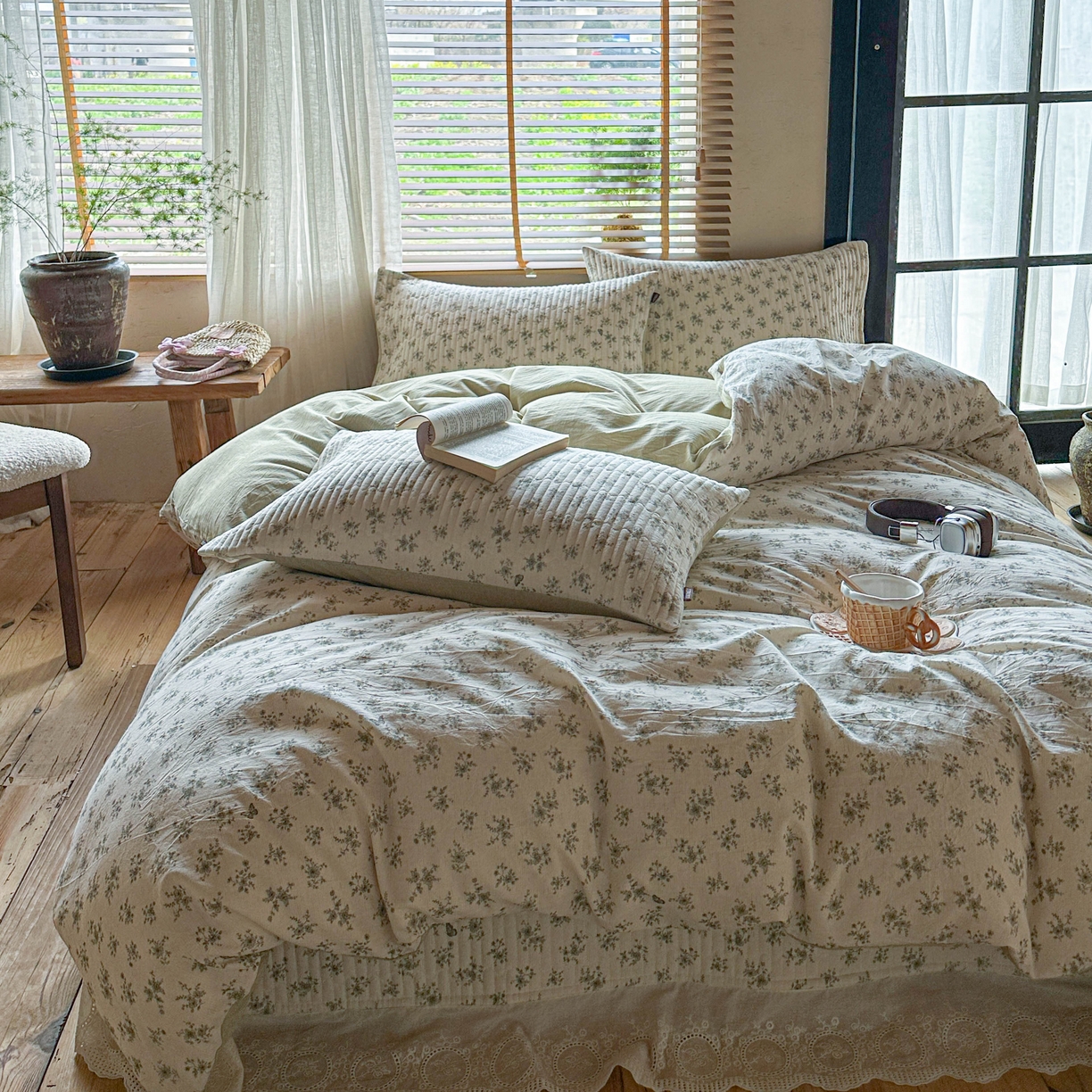 91家纺网 家纺一手货源 找家纺 孑寐家纺 2026新款亲肤舒适全棉棉麻单床盖床盖单件 清风蝶语