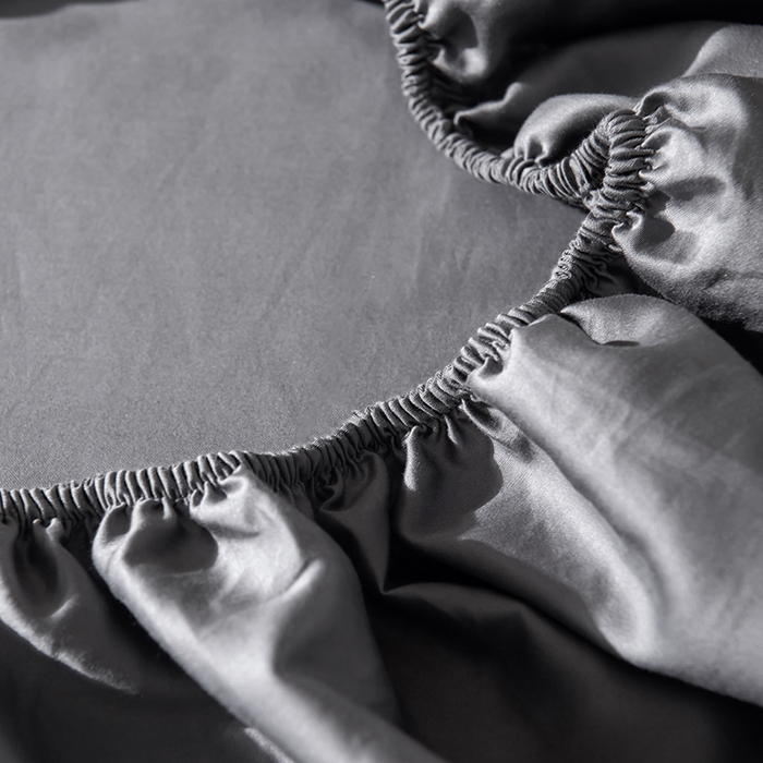 91家纺网 家纺一手货源 找家纺 佳汐蓝家纺 2026春夏新款贡缎长绒棉纯棉单床笠 床笠单件 绅士灰