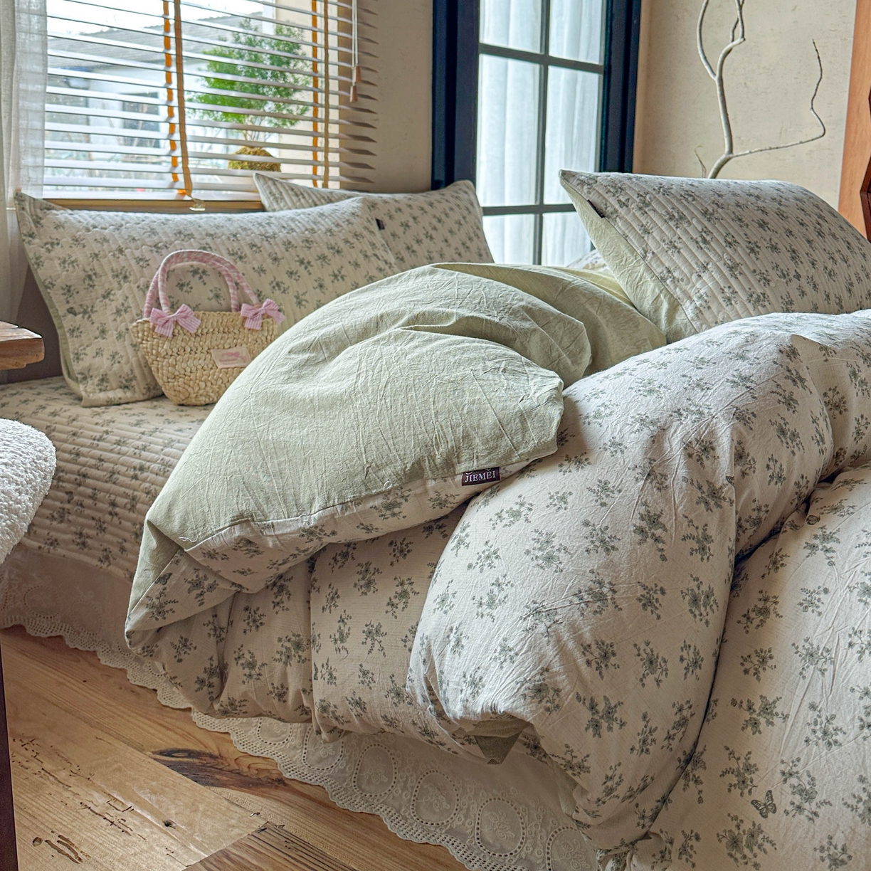 91家纺网 家纺一手货源 找家纺 孑寐家纺 2026新款亲肤舒适全棉棉麻单床盖床盖单件 清风蝶语