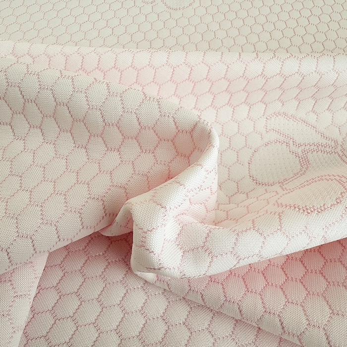 91家纺网 家纺一手货源 找家纺 七里香 2026新款提花冰豆豆床裙款凉席三件套四件套 床裙款小熊-粉