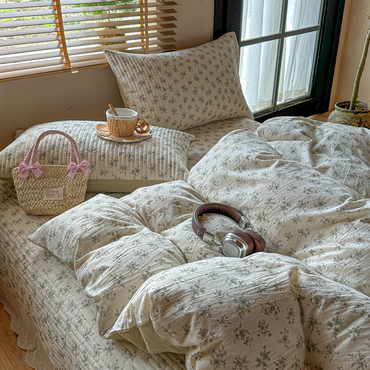 91家纺网 家纺一手货源 找家纺 孑寐家纺 2026新款亲肤舒适全棉棉麻单床盖床盖单件 清风蝶语