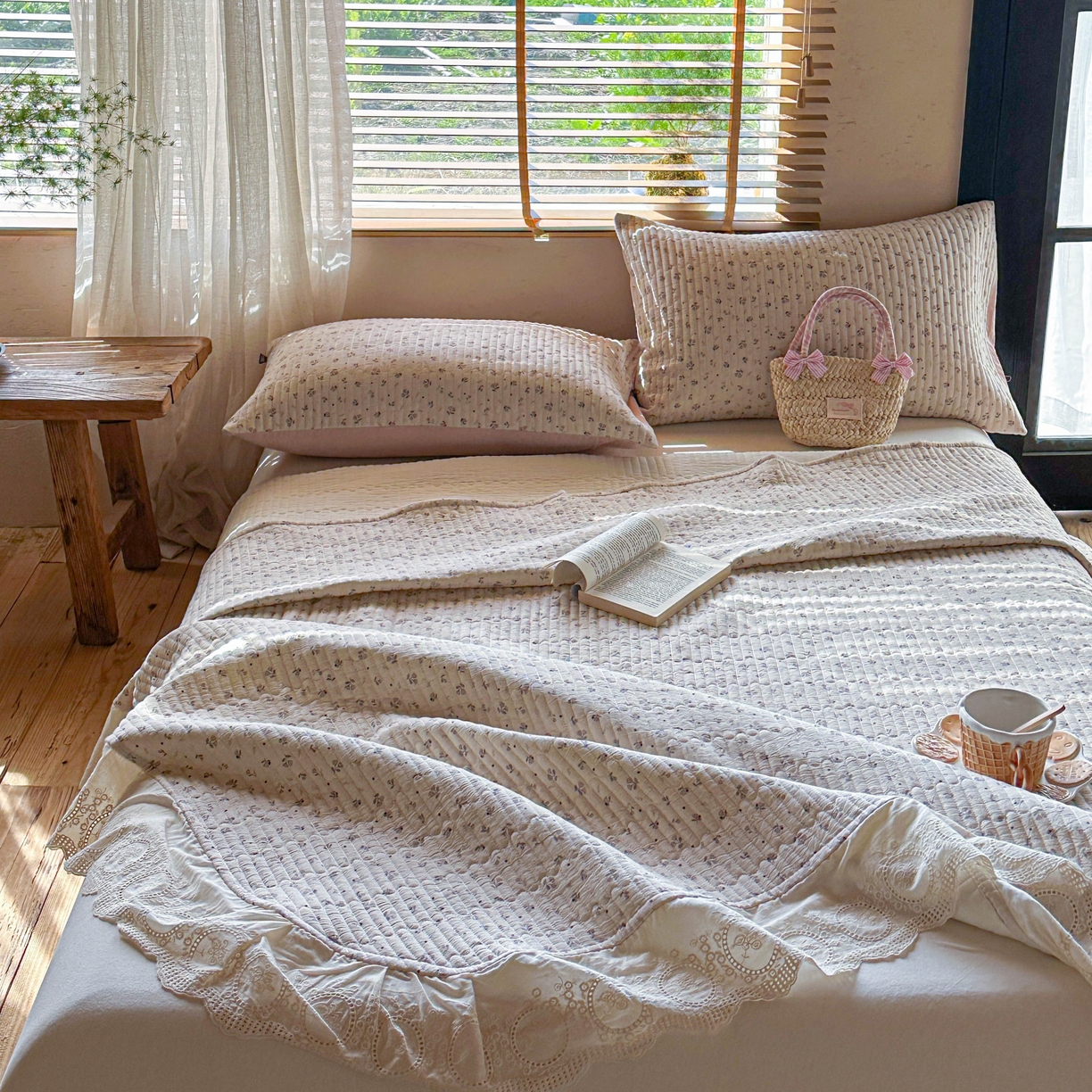 91家纺网 家纺一手货源 找家纺 孑寐家纺 2026新款亲肤舒适全棉棉麻单床盖床盖单件 秋野拾花