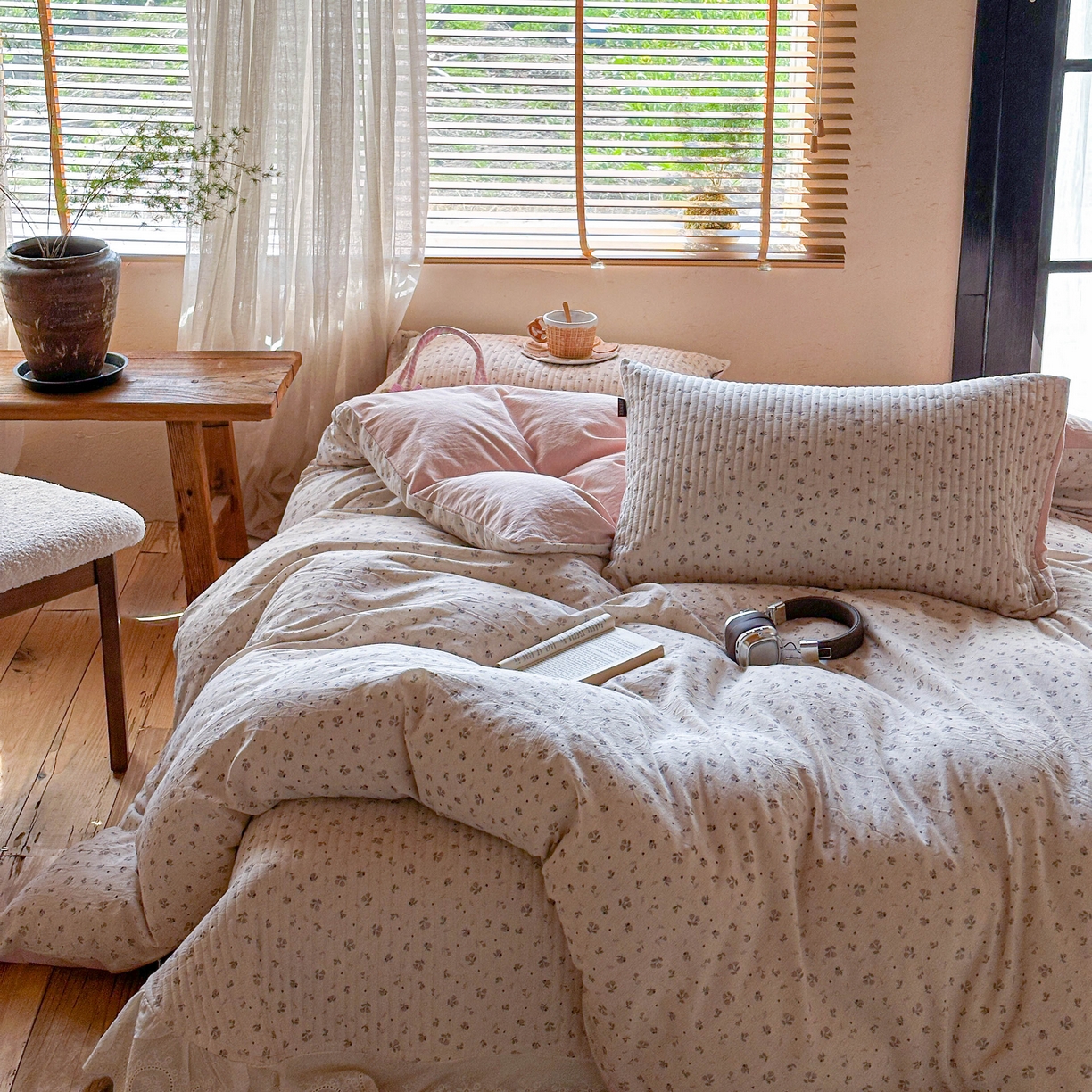 91家纺网 家纺一手货源 找家纺 孑寐家纺 2026新款亲肤舒适全棉棉麻单床盖床盖单件 秋野拾花