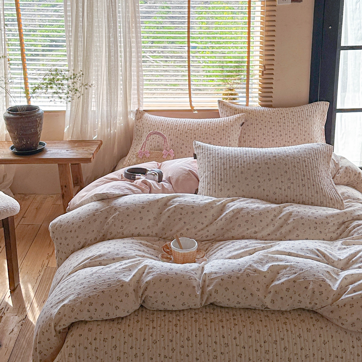 91家纺网 家纺一手货源 找家纺 孑寐家纺 2026新款亲肤舒适全棉棉麻单床盖床盖单件 秋野拾花