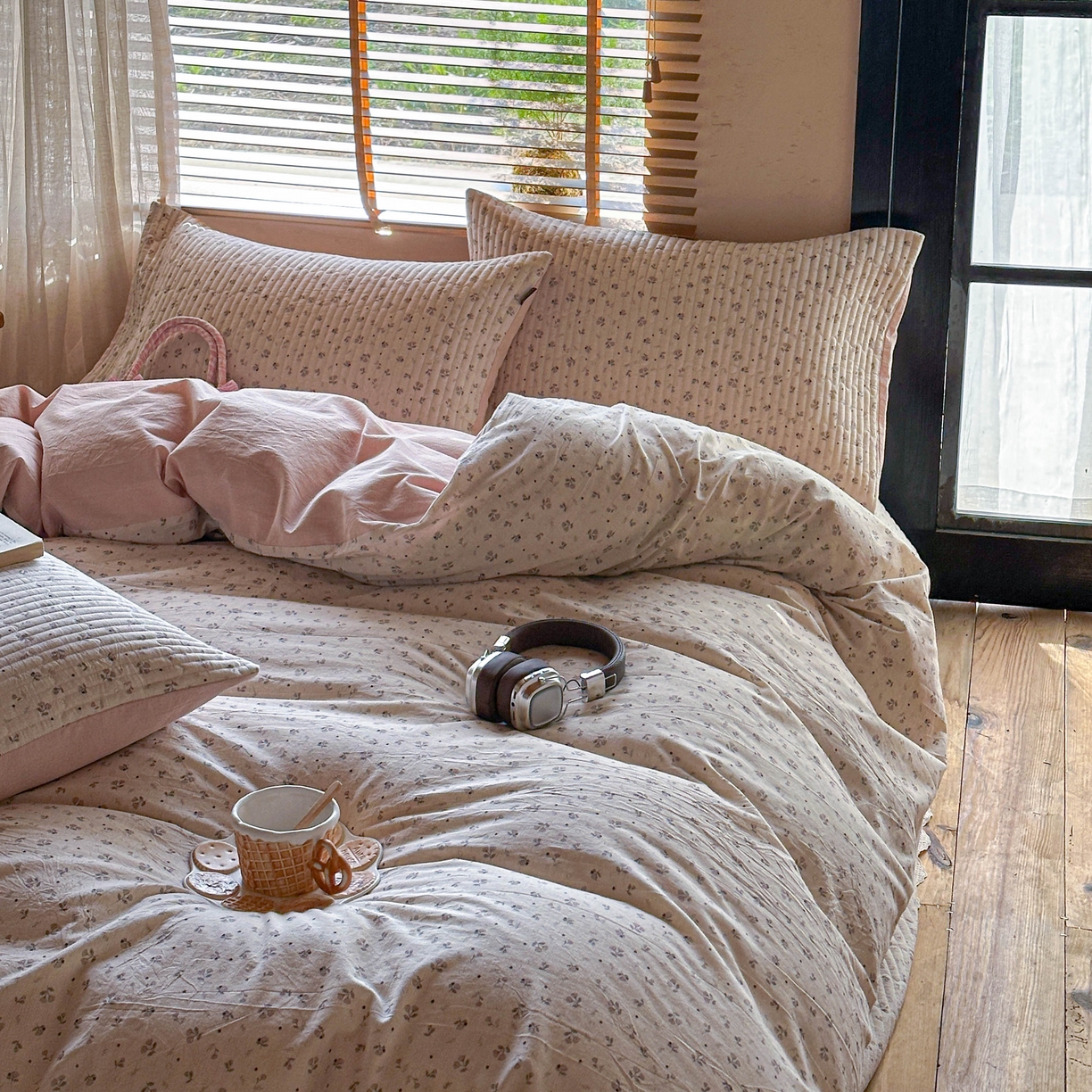 91家纺网 家纺一手货源 找家纺 孑寐家纺 2026新款亲肤舒适全棉棉麻单床盖床盖单件 秋野拾花