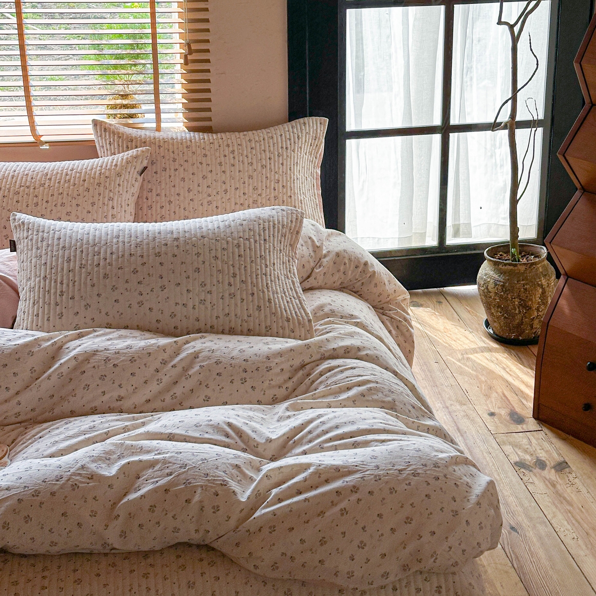 91家纺网 家纺一手货源 找家纺 孑寐家纺 2026新款亲肤舒适全棉棉麻单床盖床盖单件 秋野拾花