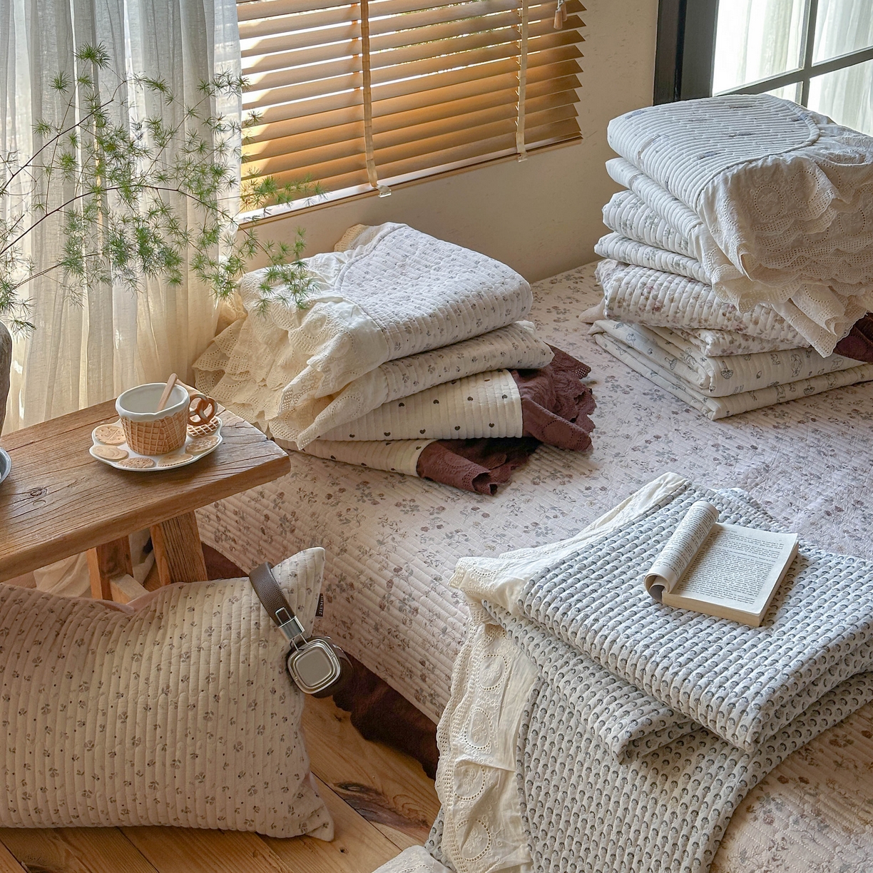 91家纺网 家纺一手货源 找家纺 孑寐家纺 2026新款亲肤舒适全棉棉麻单床盖床盖单件 组合图（仅供展示不可下单）