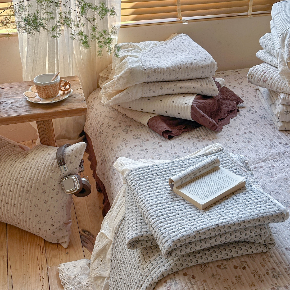 91家纺网 家纺一手货源 找家纺 孑寐家纺 2026新款亲肤舒适全棉棉麻单床盖床盖单件 组合图（仅供展示不可下单）