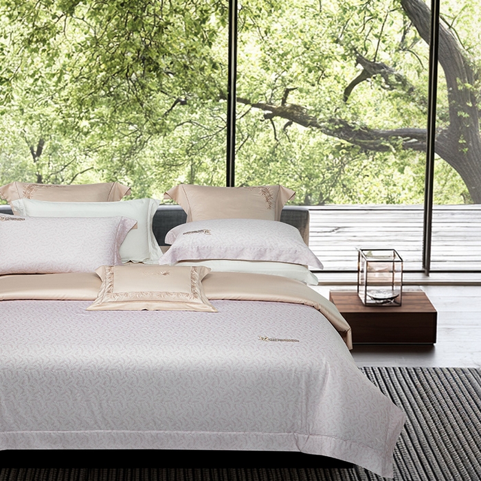 91家纺网 家纺一手货源 找家纺 诗黛尔 2026春夏新款长绒棉刺绣四件套黎境系列 黎境-卡其色