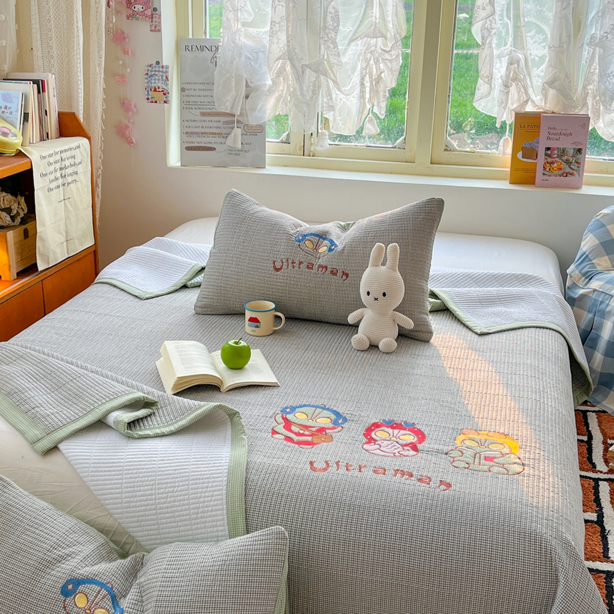 91家纺网 家纺一手货源 找家纺 （总）萌飞 2026直播热款贴布绣加厚仿棉古法水洗棉夹棉床盖