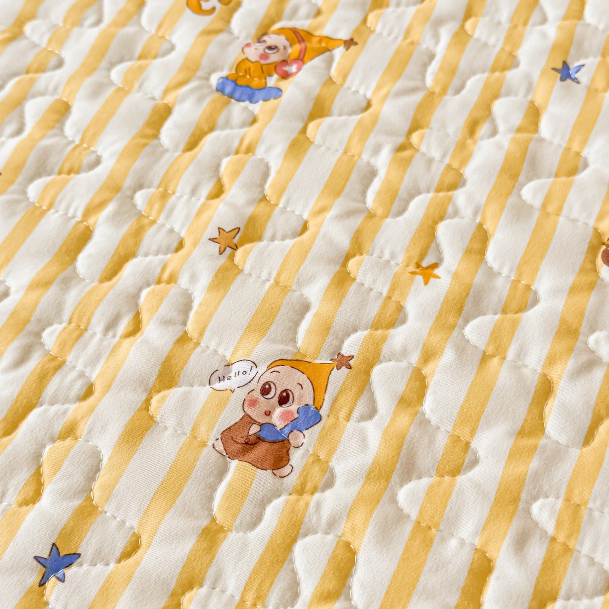 91家纺网 家纺一手货源 找家纺 雅眠居 2026新款直播爆款古法仿棉双层蕾丝花边床盖四件套 小福星