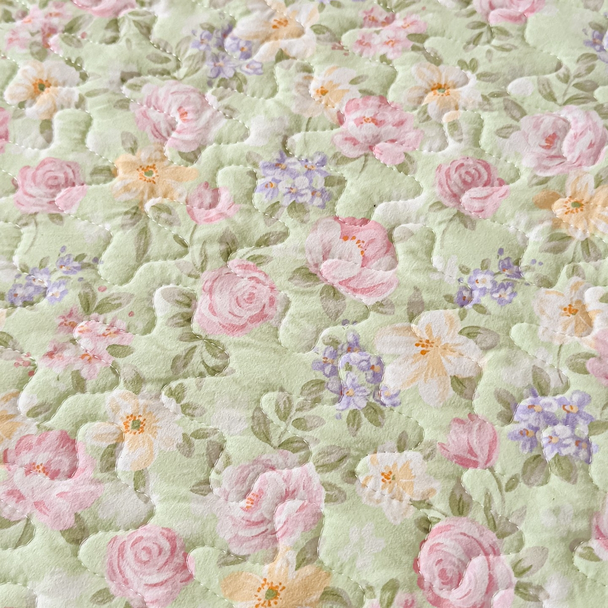 91家纺网 家纺一手货源 找家纺 雅眠居 2026新款直播爆款古法仿棉双层蕾丝花边床盖四件套 花满满