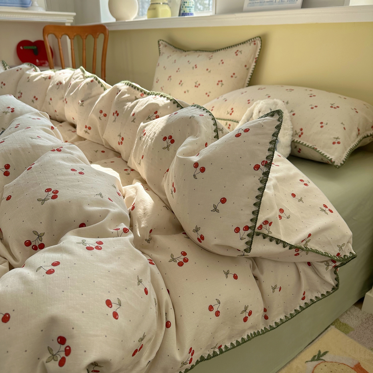 91家纺网 家纺一手货源 找家纺 （总）瑞莱 2026新款A类全棉纯棉有氧双层纱四件套