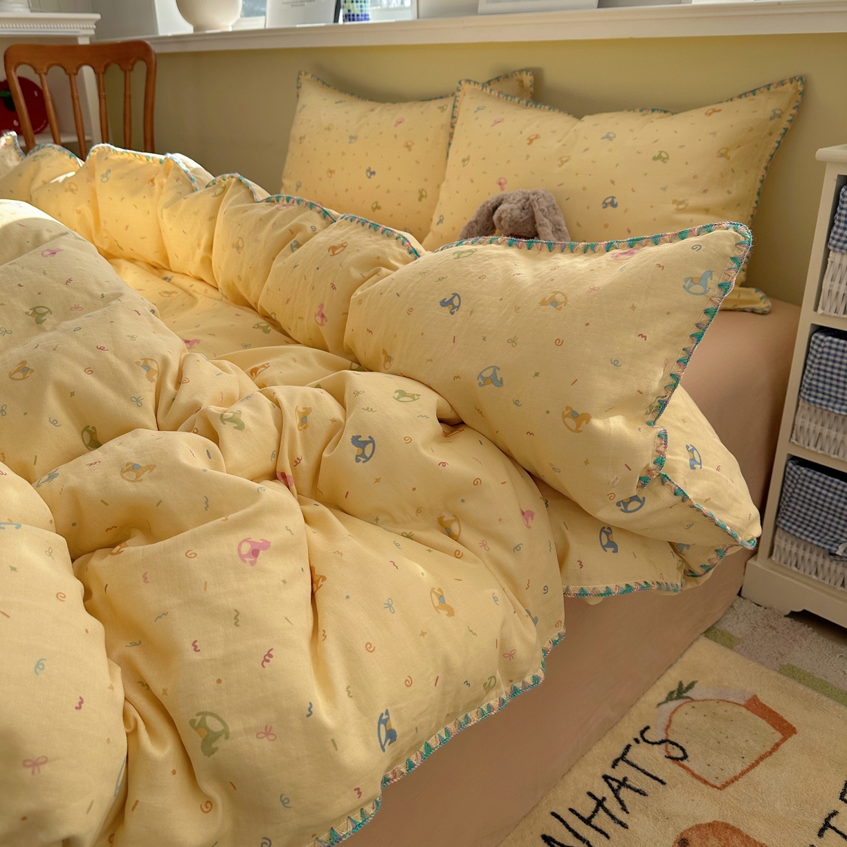 91家纺网 家纺一手货源 找家纺 （总）瑞莱 2026新款A类全棉纯棉有氧双层纱四件套