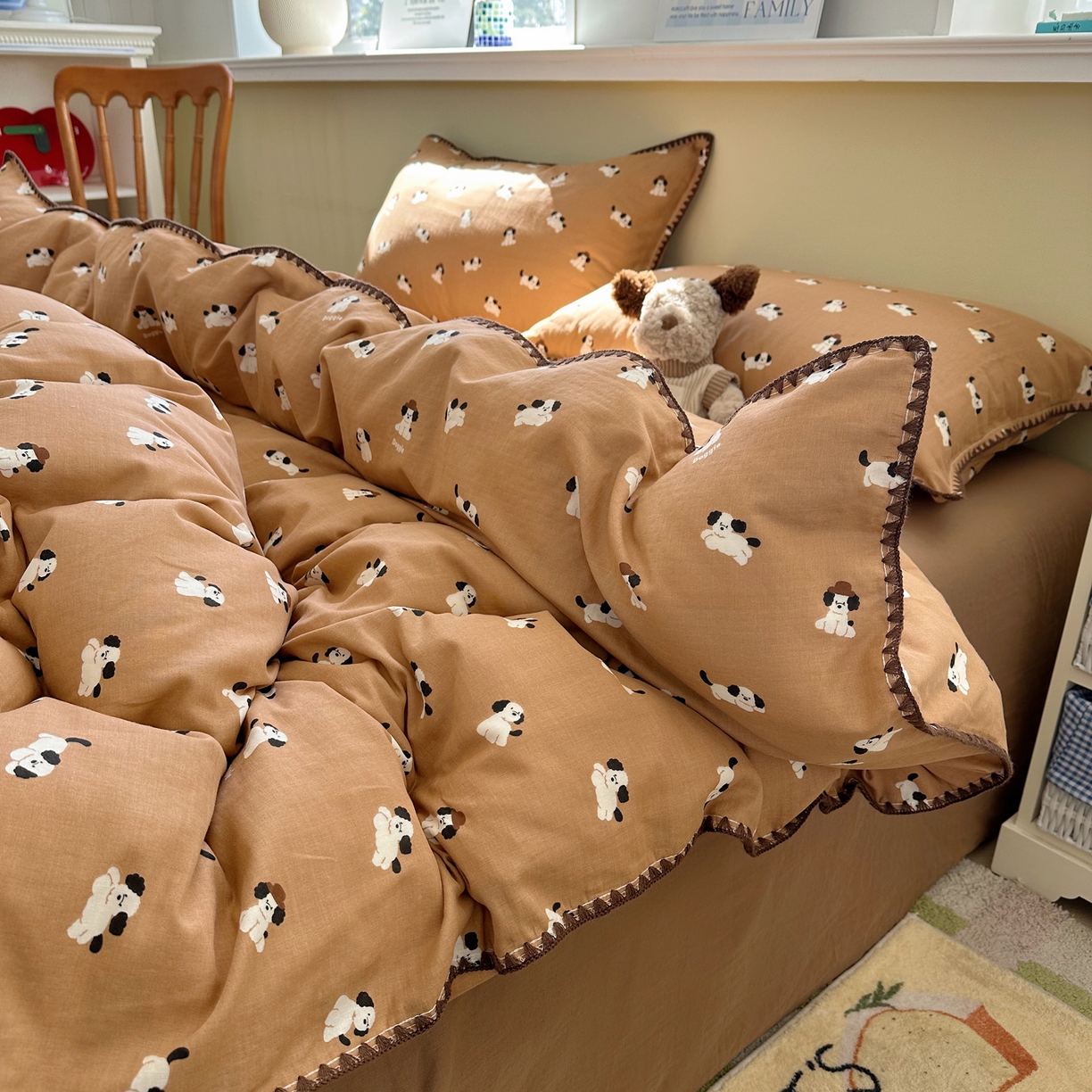 91家纺网 家纺一手货源 找家纺 （总）瑞莱 2026新款A类全棉纯棉有氧双层纱四件套