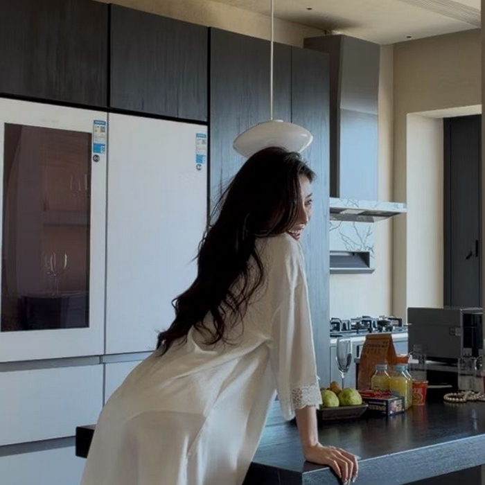 91家纺网 家纺一手货源 找家纺 妍景家居生活馆 2026春夏新款冰雪丝-蕾丝网格衬衫裙家居服 冰雪丝-蕾丝网格衬衫裙-白色