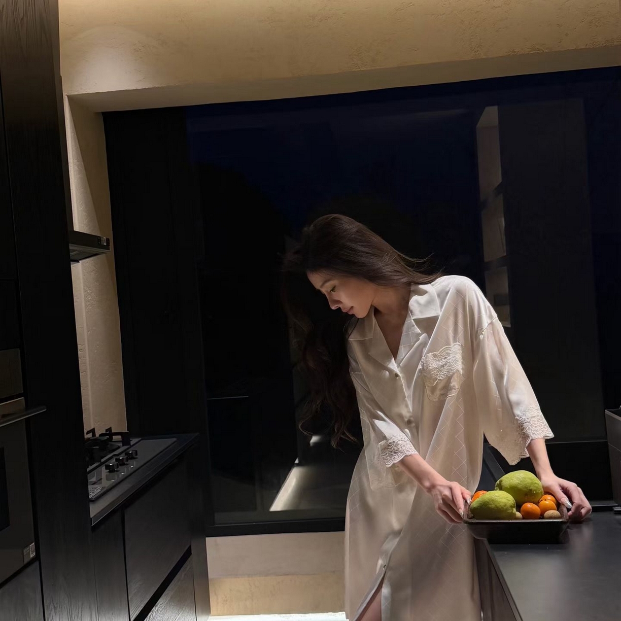 91家纺网 家纺一手货源 找家纺 妍景家居生活馆 2026春夏新款冰雪丝-蕾丝网格衬衫裙家居服 冰雪丝-蕾丝网格衬衫裙-白色