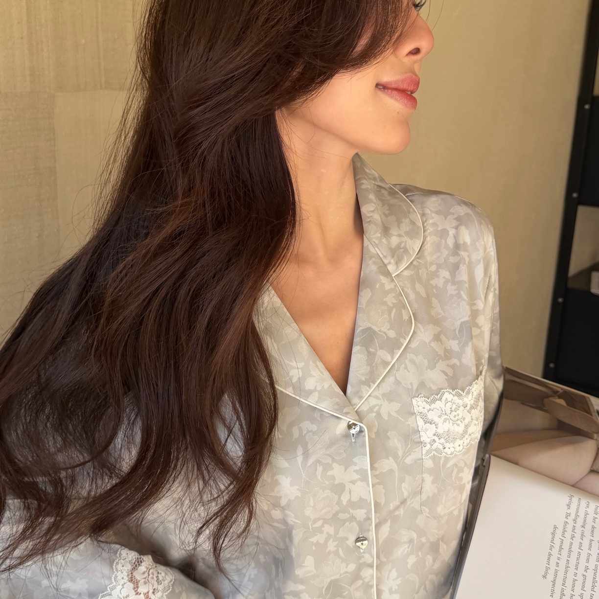 91家纺网 家纺一手货源 找家纺 （总）妍景家居生活馆 2026春夏新款冰雪丝-蕾丝树叶家居服