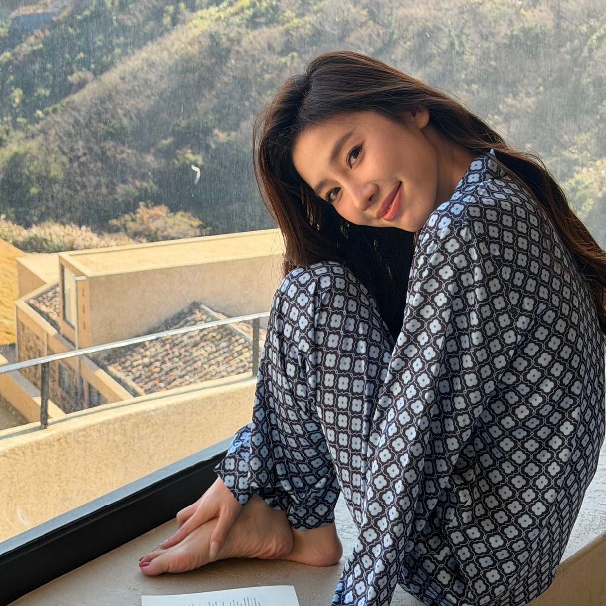 91家纺网 家纺一手货源 找家纺 （总）妍景家居生活馆 2026春夏新款冰雪丝-蓝色花朵家居服