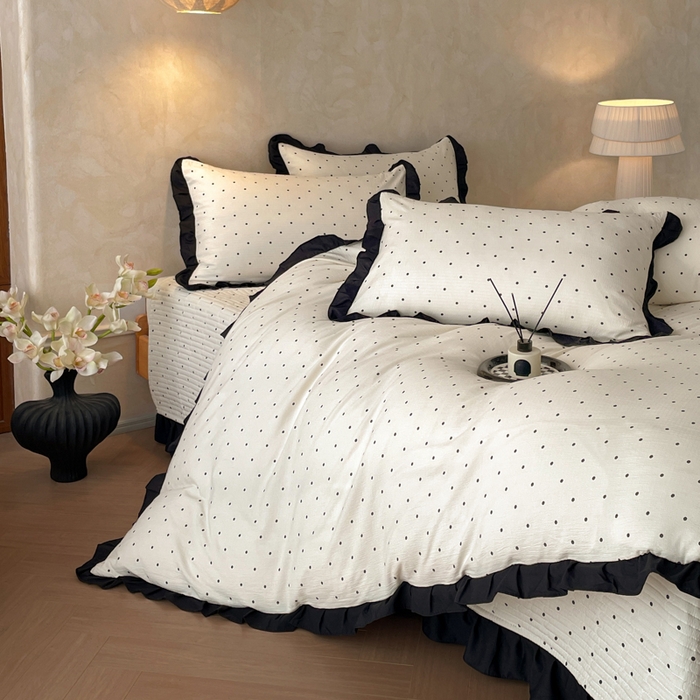 91家纺网 家纺一手货源 找家纺 （总）同田家纺 2026新款云感双层纱花边床盖四件套