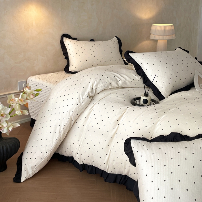 91家纺网 家纺一手货源 找家纺 （总）同田家纺 2026新款云感双层纱花边床盖四件套