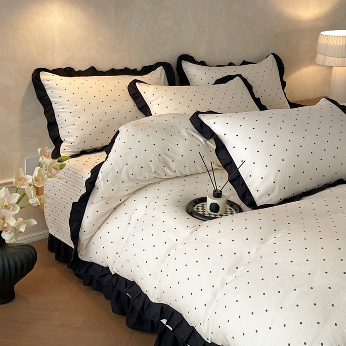 91家纺网 家纺一手货源 找家纺 （总）同田家纺 2026新款云感双层纱花边床盖四件套