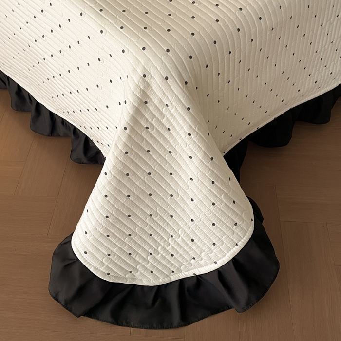 91家纺网 家纺一手货源 找家纺 （总）同田家纺 2026新款云感双层纱花边床盖四件套