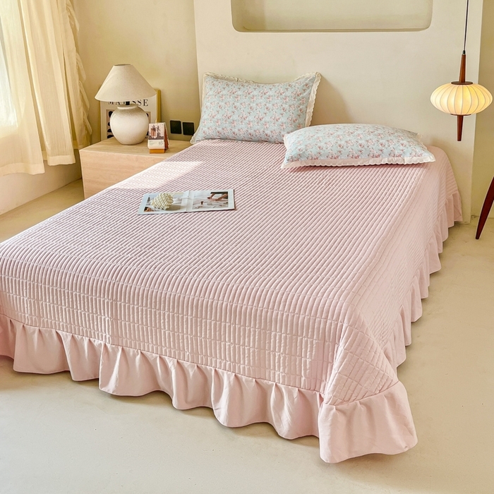 91家纺网 家纺一手货源 找家纺 （总）利禾家纺 2026新款全棉纯棉花边床盖四件套