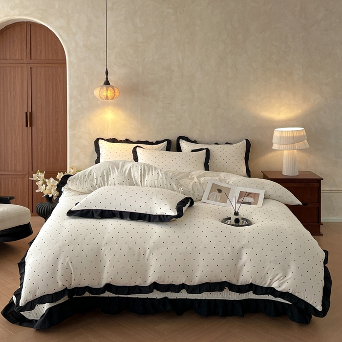 91家纺网 家纺一手货源 找家纺 （总）同田家纺 2026新款云感双层纱花边床盖四件套