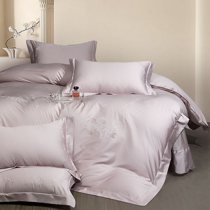 诗黛尔 2026春夏新品长绒棉刺绣四件套茱莉叶系列 茱莉叶-仙娜粉