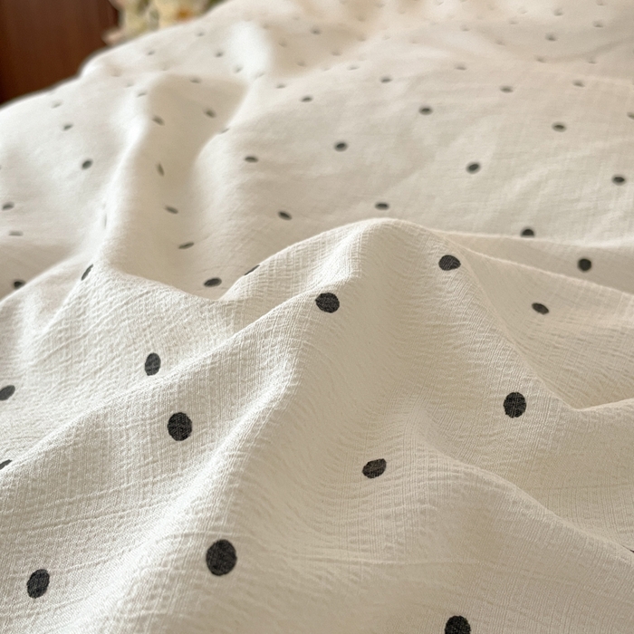 91家纺网 家纺一手货源 找家纺 同田家纺 2026新款云感双层纱花边床盖四件套 床盖-波点