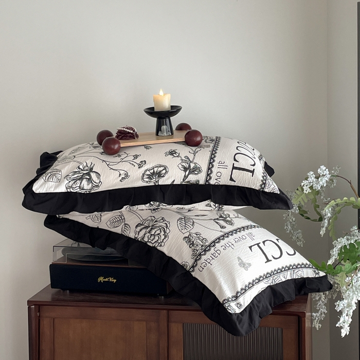 91家纺网 家纺一手货源 找家纺 同田家纺 2026新款云感双层纱花边床盖四件套 床盖-繁花序