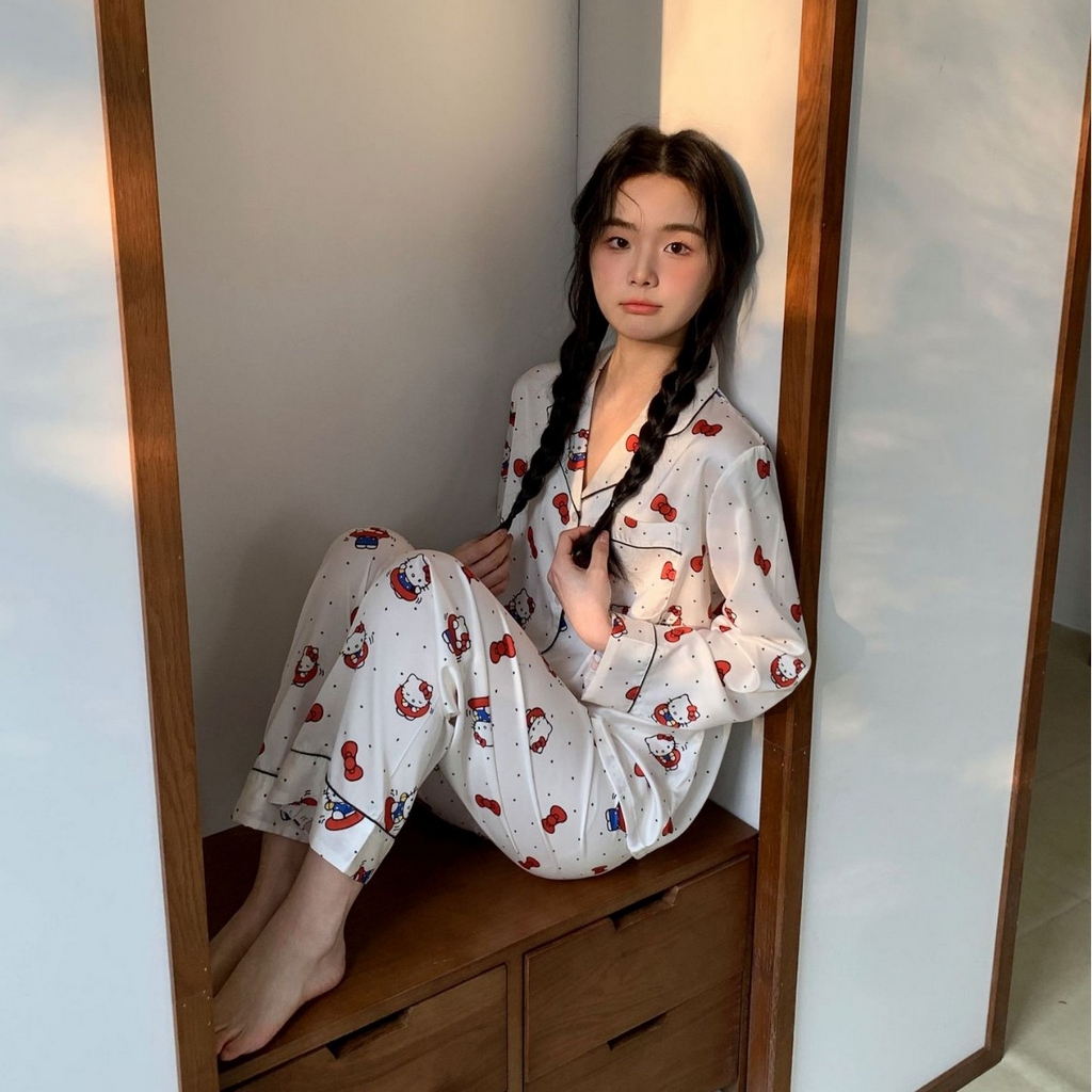 91家纺网 家纺一手货源 找家纺 （总）妍景家居生活馆 2026春夏新款冰雪丝-点点KT款家居服