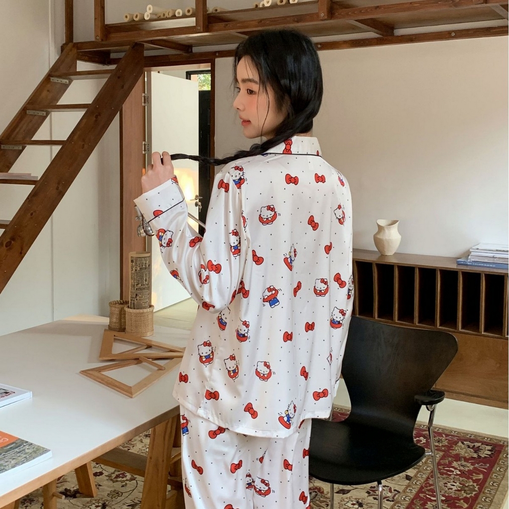 91家纺网 家纺一手货源 找家纺 （总）妍景家居生活馆 2026春夏新款冰雪丝-点点KT款家居服