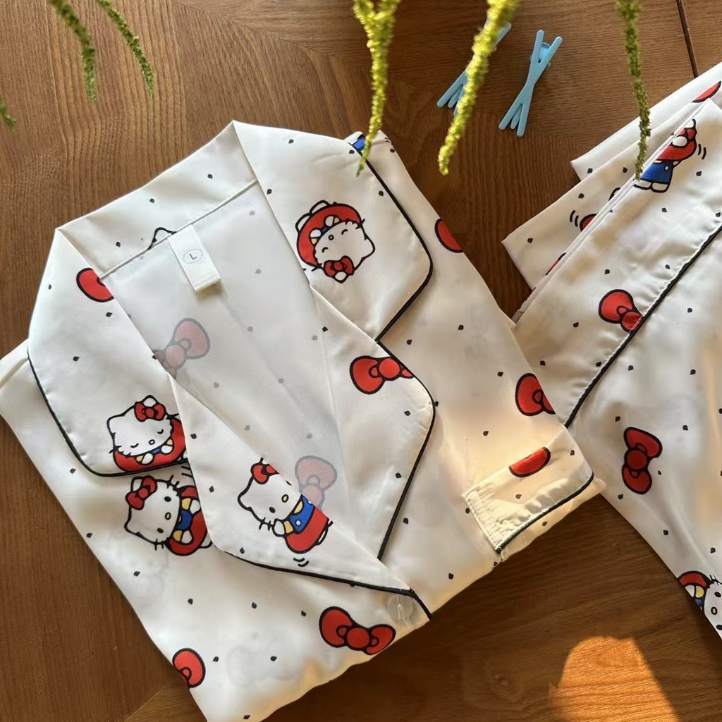 91家纺网 家纺一手货源 找家纺 （总）妍景家居生活馆 2026春夏新款冰雪丝-点点KT款家居服